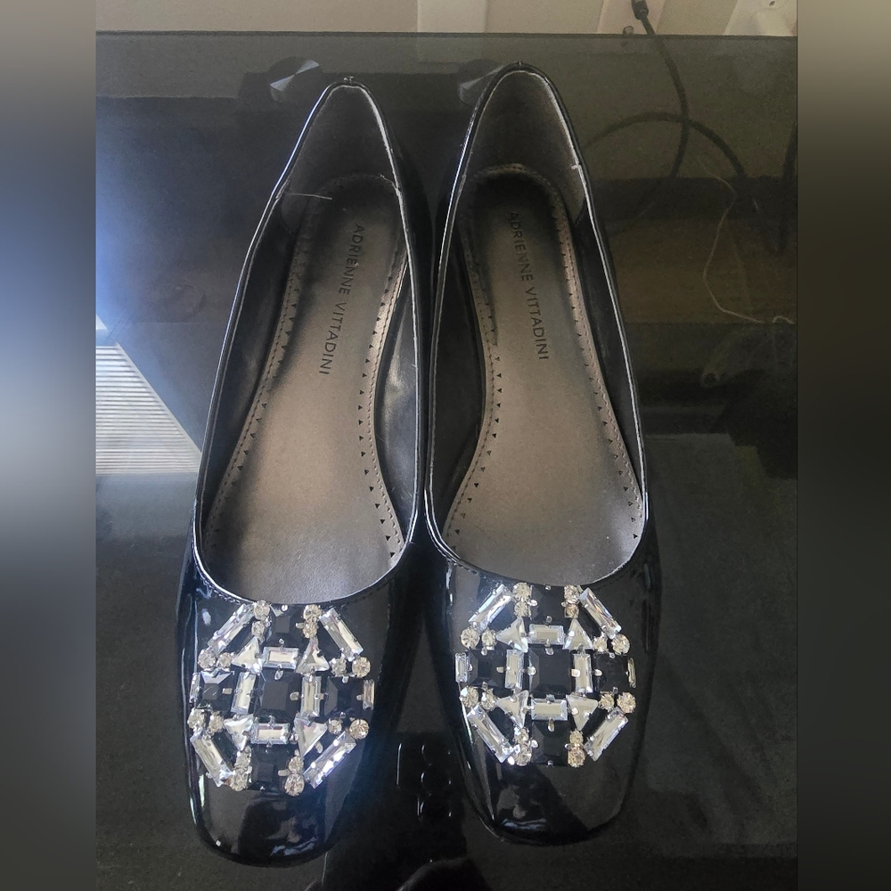 Adrienne Vittadini Black Embellished Women's Shoes